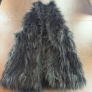 Inc International Concepts Shaggy Vest - Black Sz L